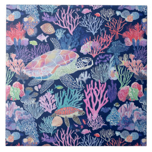 Chic turtle corals tile