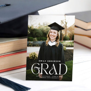 Chic Type Grad Photo Graduation Announcement