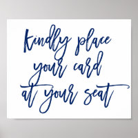Chic Type Kindly Place Your Card At Your Seat
