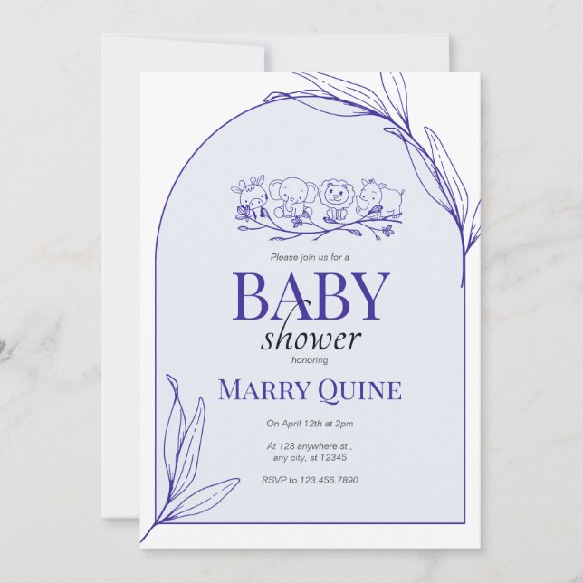 Chic Typography Baby Shower  Invitation (Front)
