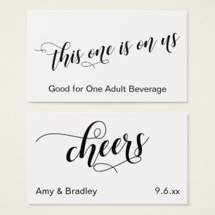 Chic Typography Black and White Drink Tickets