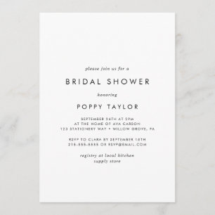 Chic Typography Bridal Shower Invitation