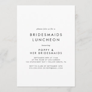 Chic Typography Bridesmaids Luncheon Invitation