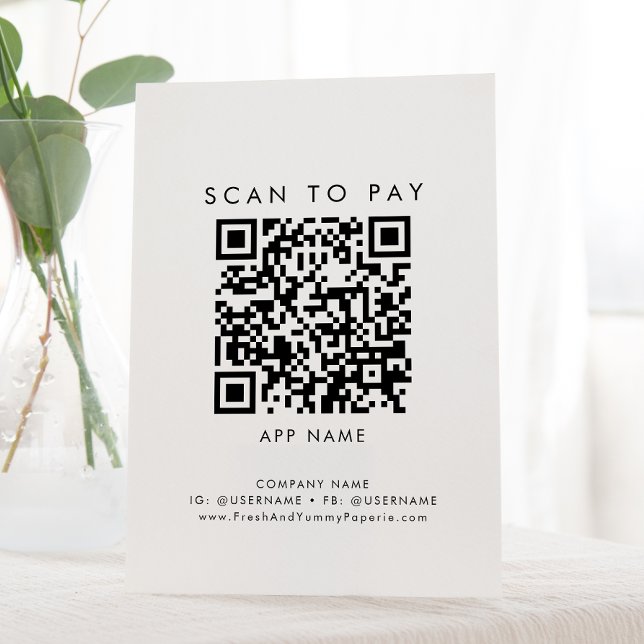 Chic Typography Business Scan To Pay Pedestal Sign (Creator Uploaded)