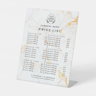 Chic Typography Business Services Price List Pedestal Sign