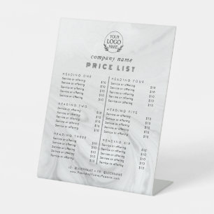 Chic Typography Business Services Price List Pedestal Sign