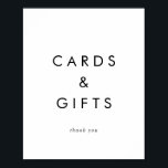 Chic Typography Cards and Gifts Sign<br><div class="desc">This chic typography cards and gifts sign is perfect for a modern wedding or bridal shower. The simple design features classic minimalist black and white typography with a rustic boho feel. Customizable in any color. Keep the design minimal and elegant, as is, or personalize it by adding your own graphics...</div>