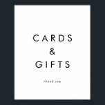Chic Typography Cards and Gifts Sign<br><div class="desc">This chic typography cards and gifts sign is perfect for a modern wedding or bridal shower. The simple design features classic minimalist black and white typography with a rustic boho feel. Customizable in any color. Keep the design minimal and elegant, as is, or personalize it by adding your own graphics...</div>