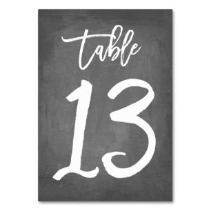Chic Typography Chalkboard Table Number   Table 13
