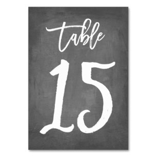 Chic Typography Chalkboard Table Number   Table 15