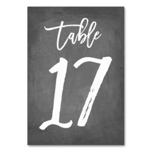 Chic Typography Chalkboard Table Number   Table 17