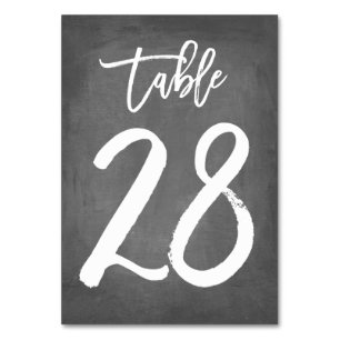 Chic Typography Chalkboard Table Number   Table 28