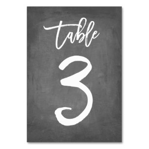 Chic Typography Chalkboard Table Number   Table 3