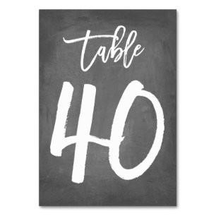 Chic Typography Chalkboard Table Number   Table 40