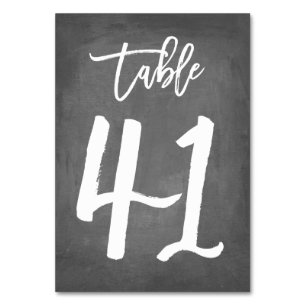 Chic Typography Chalkboard Table Number   Table 41