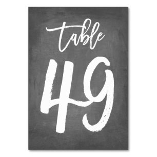 Chic Typography Chalkboard Table Number Table 49