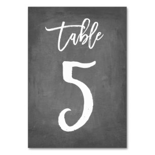 Chic Typography Chalkboard Table Number   Table 5