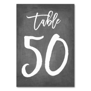 Chic Typography Chalkboard Table Number Table 50