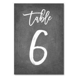 Chic Typography Chalkboard Table Number   Table 6