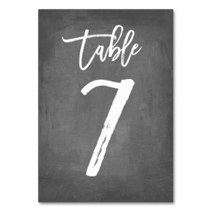 Chic Typography Chalkboard Table Number   Table 7