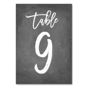 Chic Typography Chalkboard Table Number   Table 9
