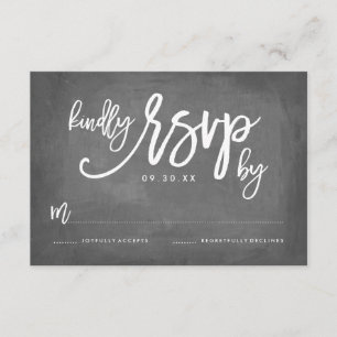 Chic Typography Chalkboard Wedding RSVP
