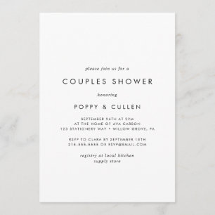 Chic Typography Couples Shower Invitation