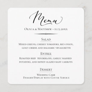 Chic Typography Dusty Blue Wedding Menu