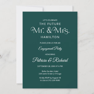 Chic Typography Engagement Party Invitation