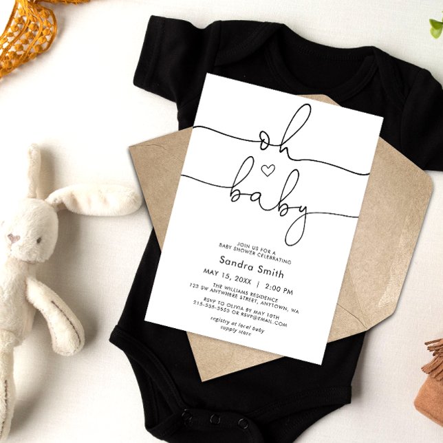 Chic Typography Gender Neutral Baby Shower  Invitation (Creator Uploaded)