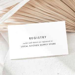 Chic Typography Gift Registry Enclosure Card