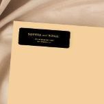 Chic typography gold black wedding return address<br><div class="desc">Moody black and faux gold elegant classy romantic bride and groom names wedding invitation return address labels.           Easy to personalise with your details!</div>