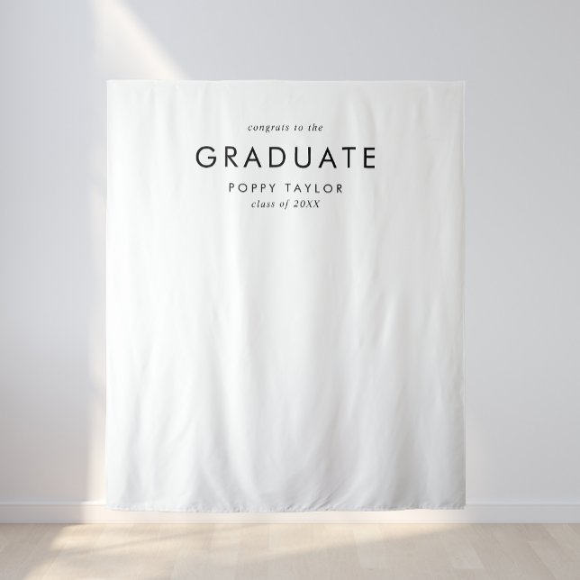 Chic Typography Graduate Graduation Photo Backdrop Tapestry (Creator Uploaded)