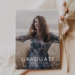 Chic Typography Graduate Photo Graduation Announcement