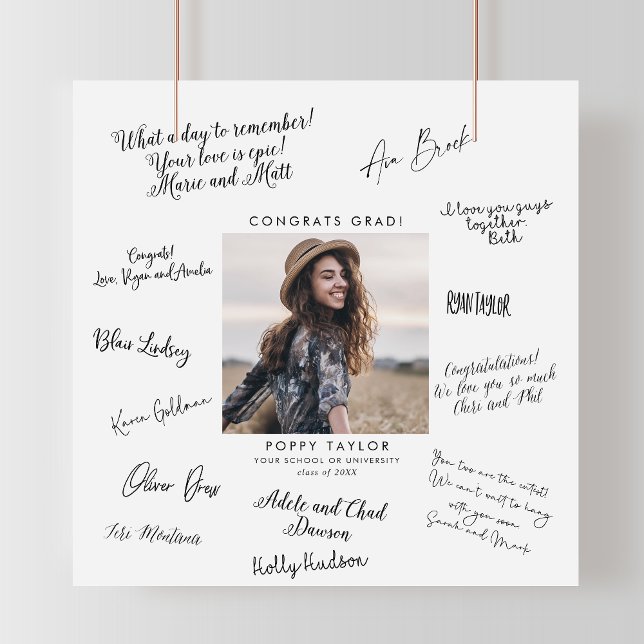 Chic Typography Graduation Guest Signature Poster (Creator Uploaded)