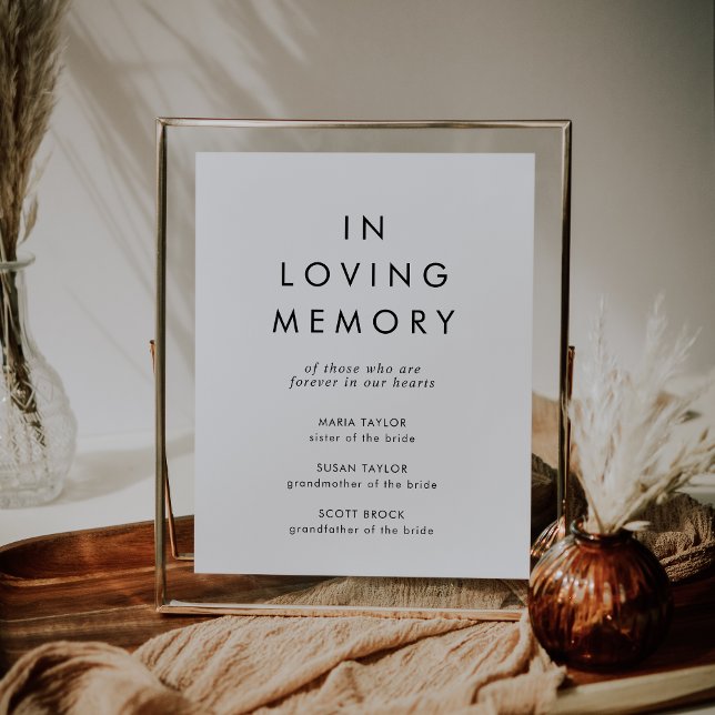 Chic Typography In Loving Memory Memorial Sign (Creator Uploaded)