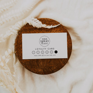 Chic Typography Logo Business Reward 6 Punch Loyalty Card
