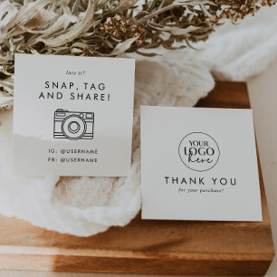 Chic Typography Logo Social Media Share Thank You Square Business Card