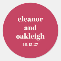 Chic Typography Magenta Red Ivory Custom Wedding