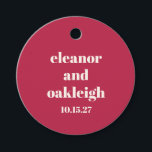 Chic Typography Magenta Red Ivory Custom Wedding Favour Tags<br><div class="desc">Bold Chic Typography Magenta Red Ivory Modern Custom Wedding Favour Tags</div>