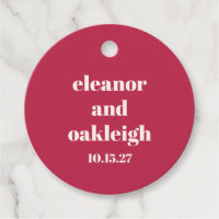Chic Typography Magenta Red Ivory Custom Wedding
