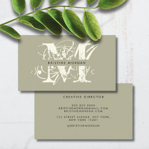 Chic typography monogram name business card