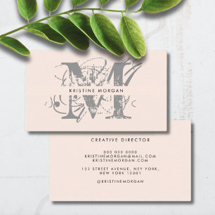 Chic typography monogram name business card