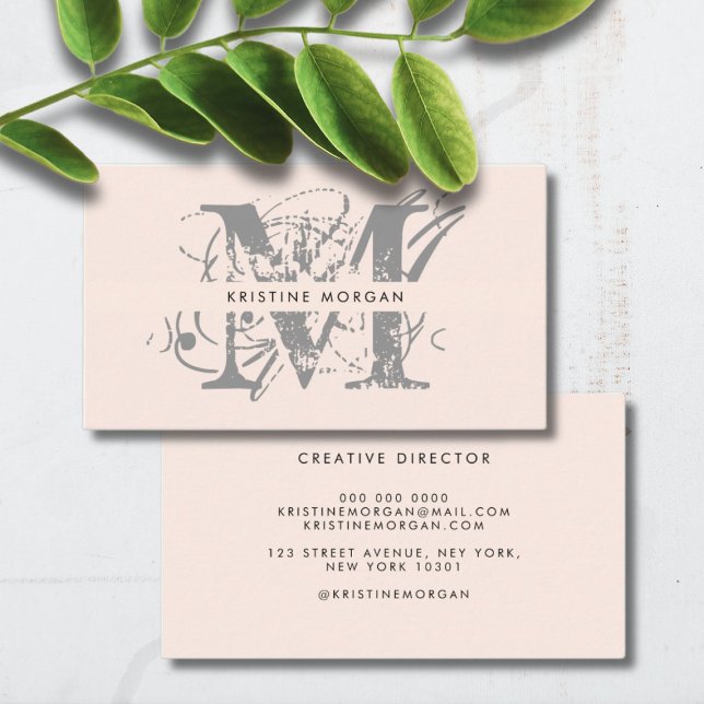 Chic typography monogram name business card (Creator Uploaded)
