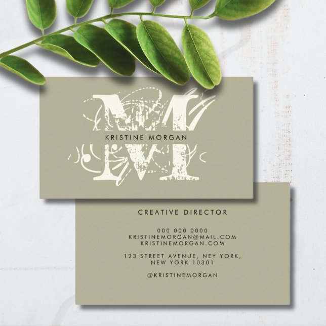 Chic typography monogram name business card (Creator Uploaded)