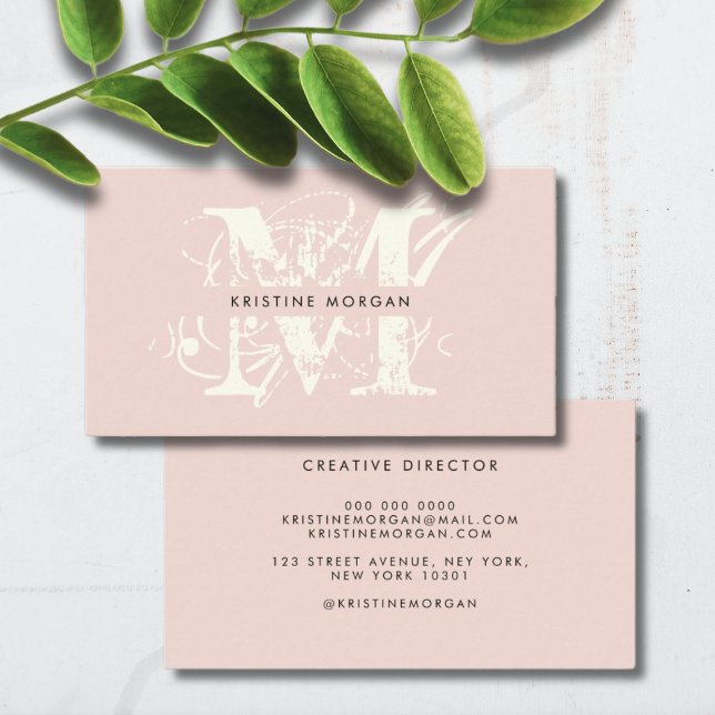 Chic typography monogram name business card (Creator Uploaded)