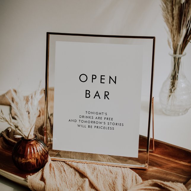 Chic Typography Open Bar Sign (Creator Uploaded)