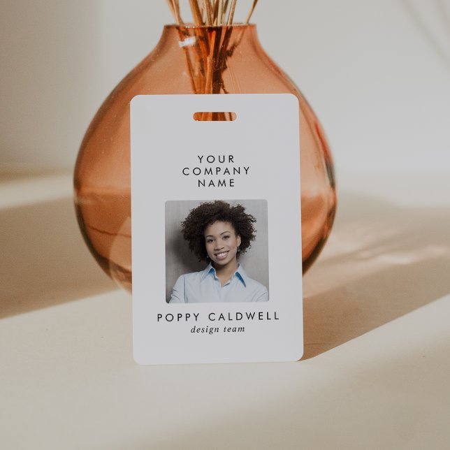 Chic Typography Photo QR Code Small Business ID Badge (Creator Uploaded)