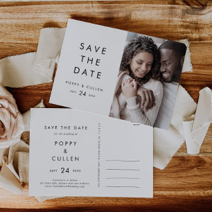 Chic Typography Photo Save the Date Invitation Postcard