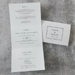 Chic Typography Photo Wedding All In One Tri-Fold Invitation<br><div class="desc">This chic typography photo wedding all in one tri-fold invitation is perfect for a modern wedding. The simple design features classic minimalist black and white typography with a rustic boho feel. Customizable in any color. Keep the design minimal and elegant, as is, or personalize it by adding your own graphics...</div>